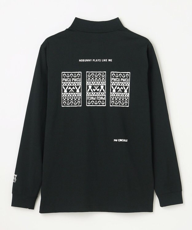 PW CIRCULUS 【吸水速乾 / UV遮蔽率99.5% UVカット / ストレッチ】【MEN】DELFT ロングスリーブモックT ゴルフ ブラック系