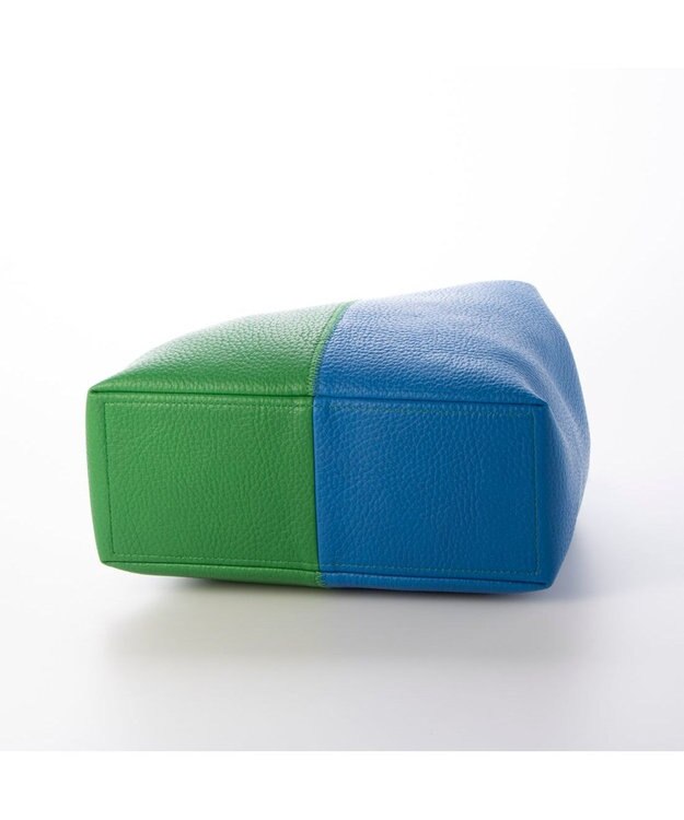 UNBILLION カシュカシュ cachecache / バイカラーフェイクレザートート グリーンミックス