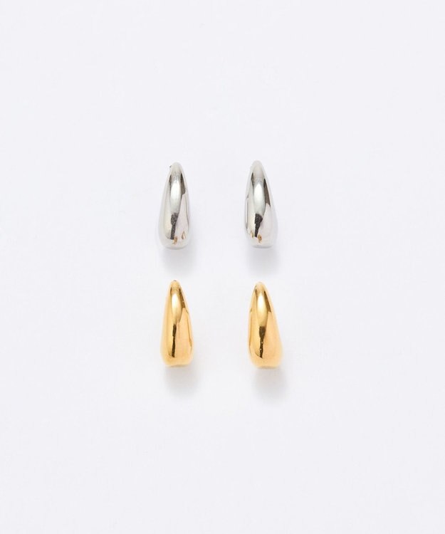 Phoebe 【金属アレルギー対応】ドロップハーフフープミニピアス　シルバー/サージカルステンレス シルバー