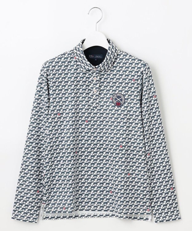 23区GOLF 【WOMEN】【吸水速乾/UVカット】ハンタードッグ柄シャツ ホワイト系5