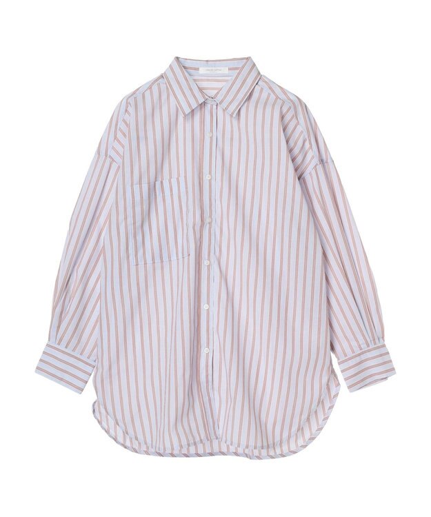 Green Parks イージーケア　ドビーストライプシャツ Sax