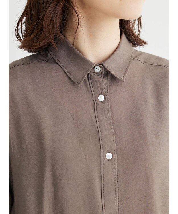 Green Parks レギュラー前後差シアーシャツ Brown