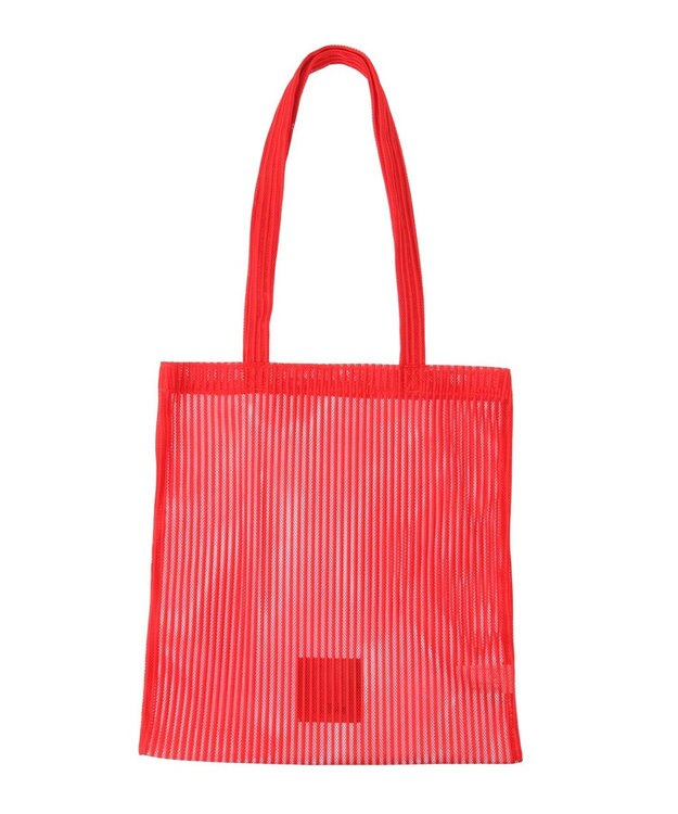 CRAFT STANDARD BOUTIQUE akha.ストライプメッシュトートバッグ Red