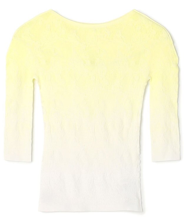 Chacott グラデーションボートネックトップ レモンクリーム