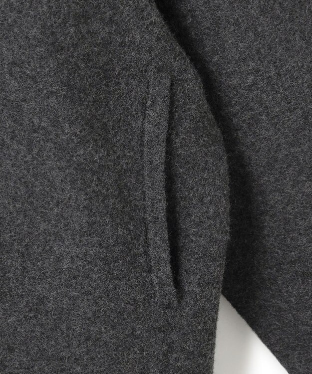 ICB ミルドウール ニットブルゾン チャコール系