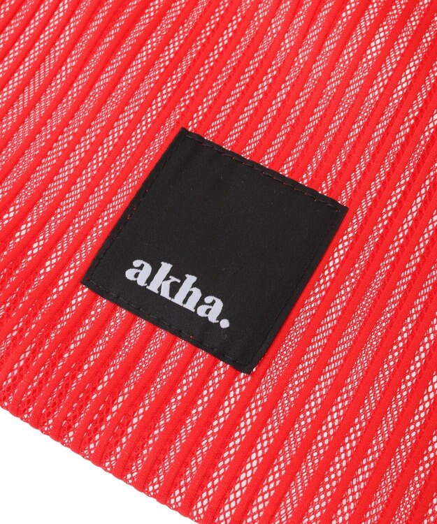 CRAFT STANDARD BOUTIQUE akha.ストライプメッシュトートバッグ Red