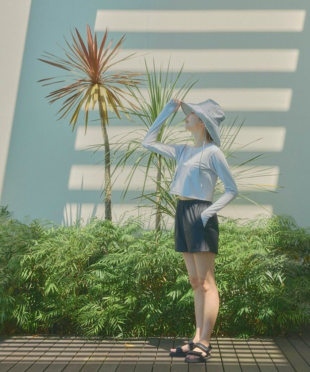 OP／FILA 【Ocean Pacific】カップ付きラッシュガード　水着3点セット アイボリー