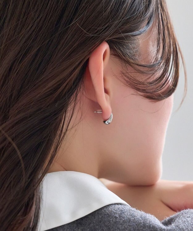 Phoebe 【金属アレルギー対応】ドロップハーフフープミニピアス　シルバー/サージカルステンレス シルバー