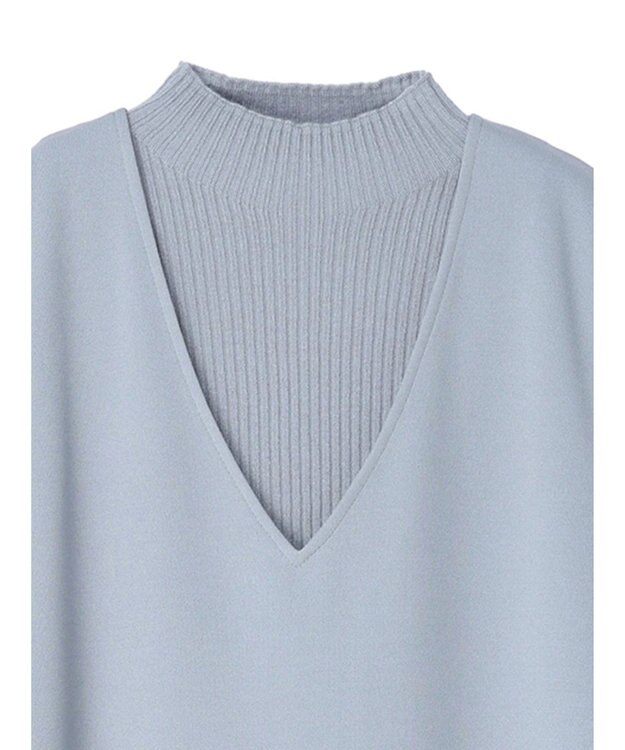 earth music&ecology ＳＥＴ２点Ｖネックジャンスカ＋ハイネックニット Gray