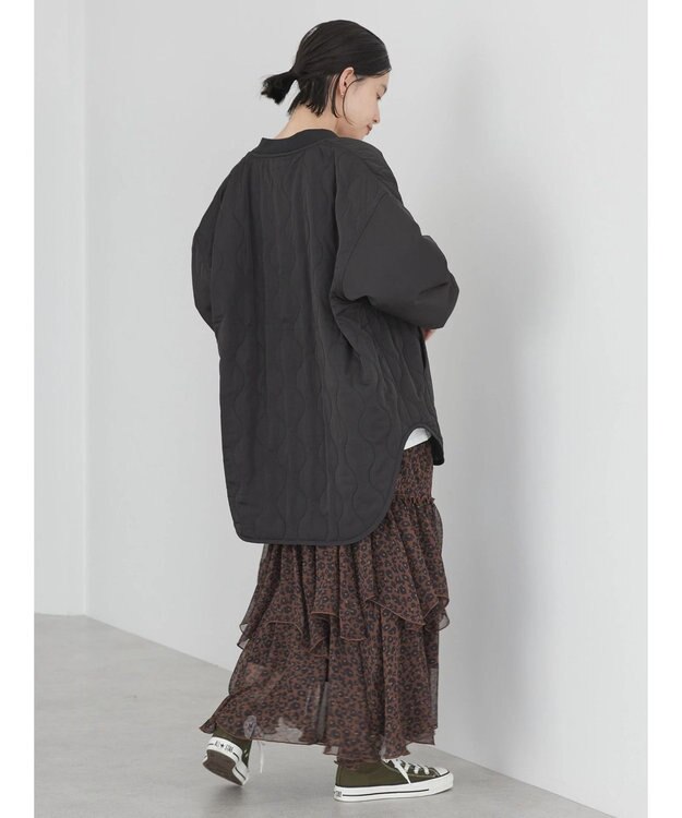 AMERICAN HOLIC キルポカリブ付きキルティングブルゾン Black