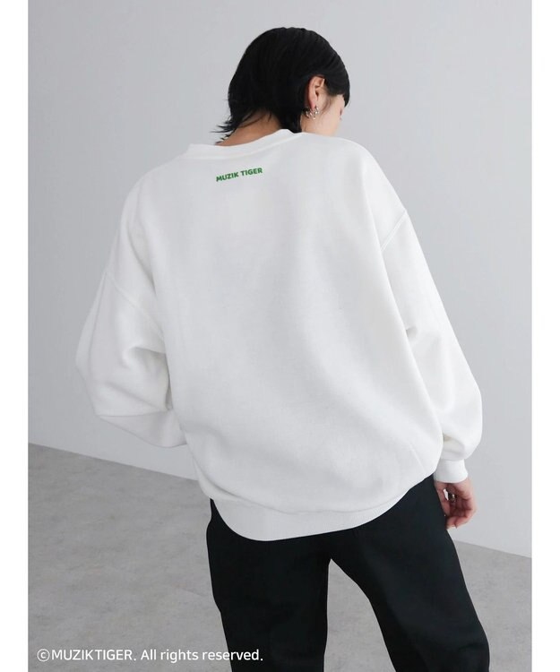 Green Parks ムジークタイガー／裏起毛プリントプルオーバー White