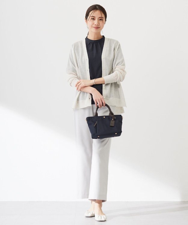 J.PRESS LADIES 【セットアップ対応・洗える・UVケア・速乾】 OXIJEWELストレッチ セミワイド パンツ シルバー系