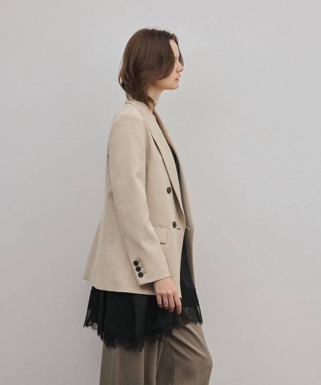 GRACE CONTINENTAL ピークドダブルジャケット ベージュ