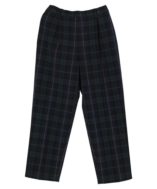 Green Parks きれいシルエットチェックパンツ Check Navy