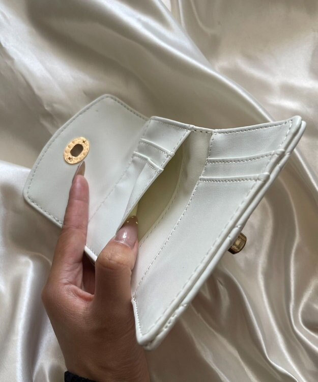 WEGO スタッズキルティングウォレット ホワイト