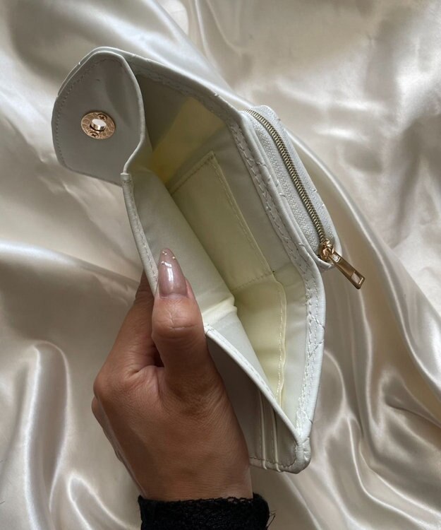 WEGO スタッズキルティングウォレット ホワイト