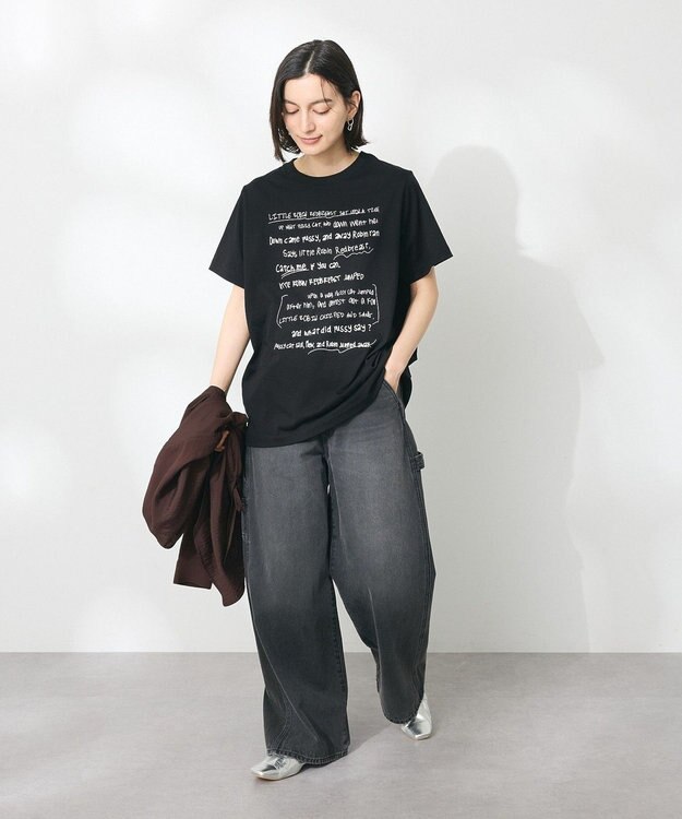 CRAFT STANDARD BOUTIQUE アソートロゴプリント半袖プルオーバー Black