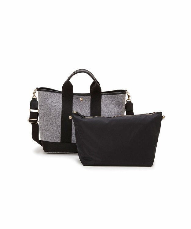 TOPKAPI 【Breath TOPKAPI】イタリアンフェルト ショルダー付 A4 トートバッグ L チャコールグレー