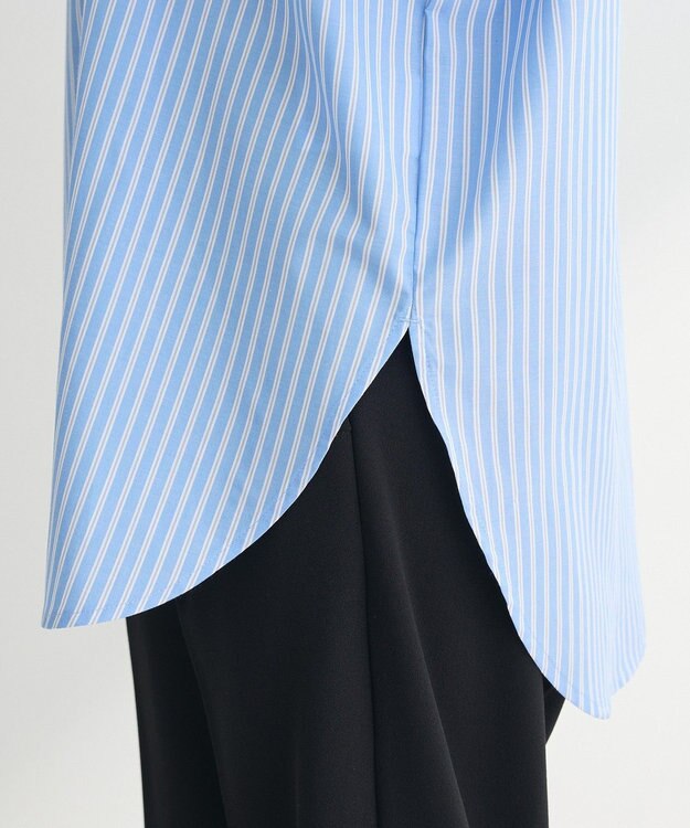 Green Parks イージーケアストライプシャツ Blue