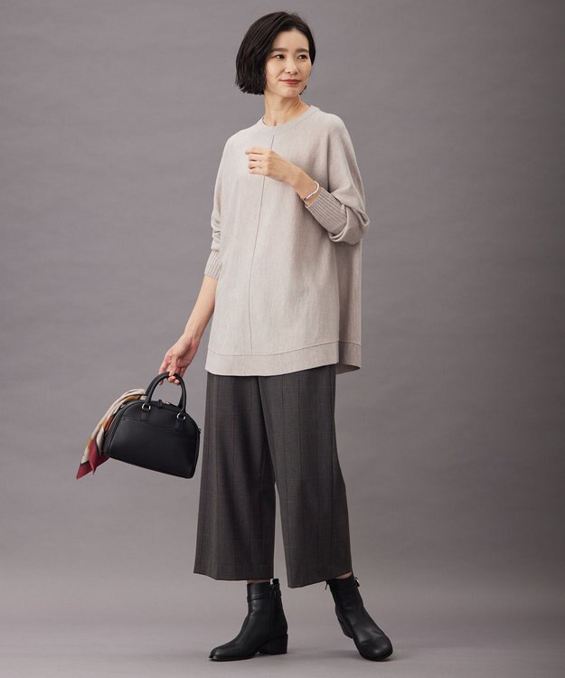 J.PRESS LADIES S 【洗える】EASY WOOL チュニック ニット ベージュ系