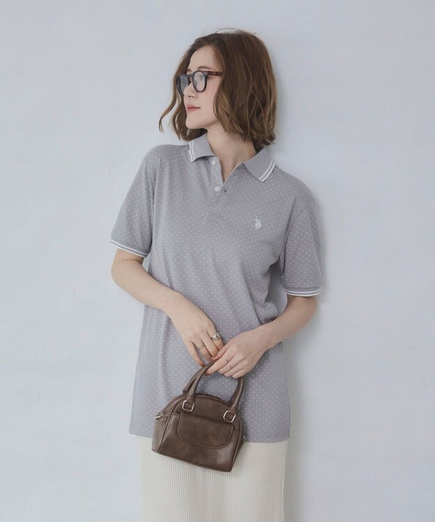 WEGO 【26年春夏新カラー登場/ユニセックス着用ITEM/SMLサイズ展開】U.S. POLO ASSN.別注ラインポロシャツ 柄1