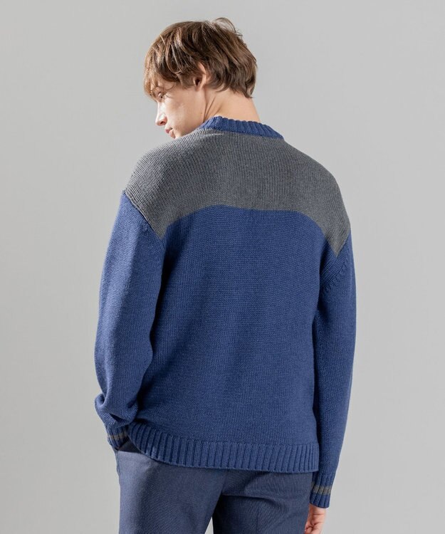 JOSEPH HOMME ラーナヴァージンメリノ　クルーネックニット ネイビー系