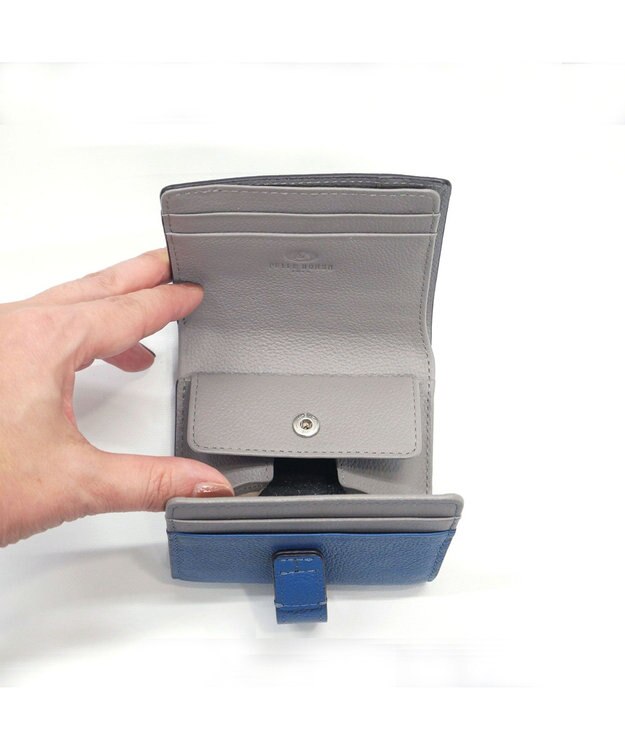 PELLE BORSA 二つ折りミニ財布 Very Goods ベリーグッズ 7202 ブルー