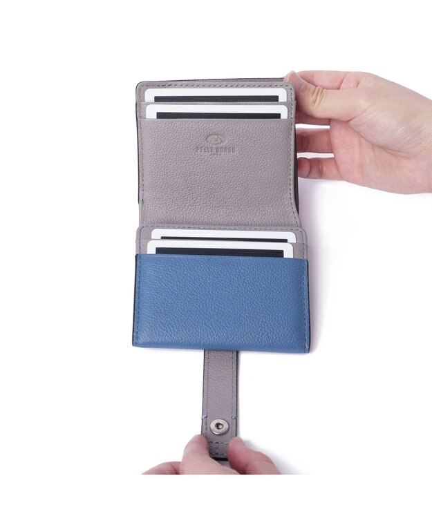 PELLE BORSA 二つ折りミニ財布 Very Goods ベリーグッズ 7202 ブルー