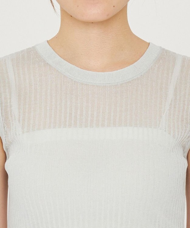 uncrave シアー リブ ノースリーブ ニット（uncrave STANDARD） ライトセージ