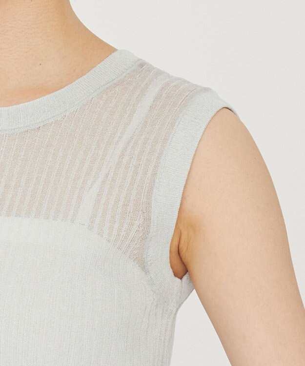 uncrave シアー リブ ノースリーブ ニット（uncrave STANDARD） ライトセージ