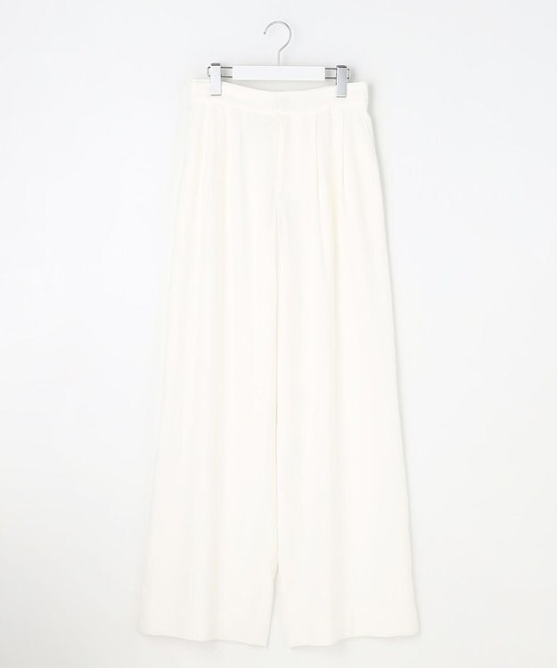 自由区 S 【セットアップ対応】リネンストレッチワイド パンツ オフ