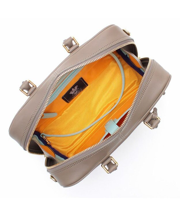 A.D.M.J. 【牛革】クラシックアニルブリロ/ボストン25cm(ショルダーストラップ付) AN.ブラウン