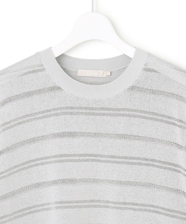 ICB L ルレックスパターン ニットプルオーバー シルバー