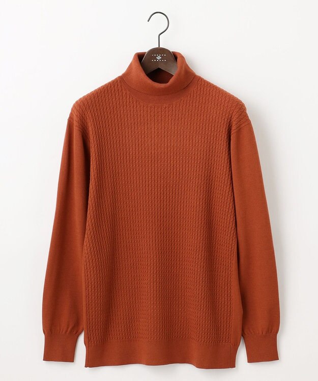 JOSEPH ABBOUD 【キングサイズ・洗える/チクチクしない/3シーズン対応】SNOWY タートルネック ニット オレンジ系