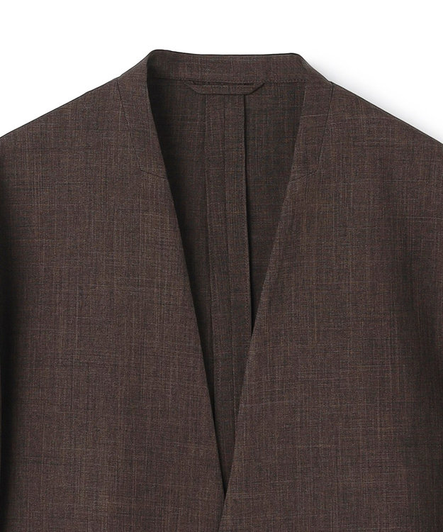 UNFILO MENS ウーリーノ ノーカラージャケット ブラウン