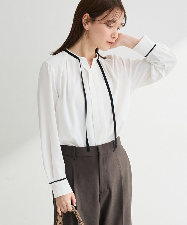 Green Parks リボンブラウス Multi