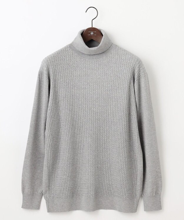 JOSEPH ABBOUD 【キングサイズ・洗える/チクチクしない/3シーズン対応】SNOWY タートルネック ニット ライトグレー系