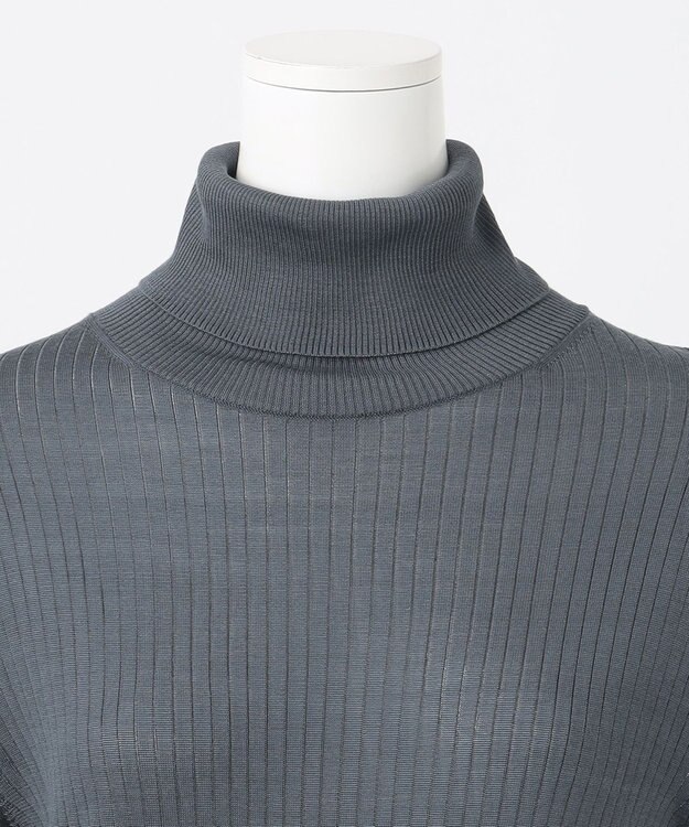 23区 S 【エステータ】シルクリブ タートルニット スレートグレー系