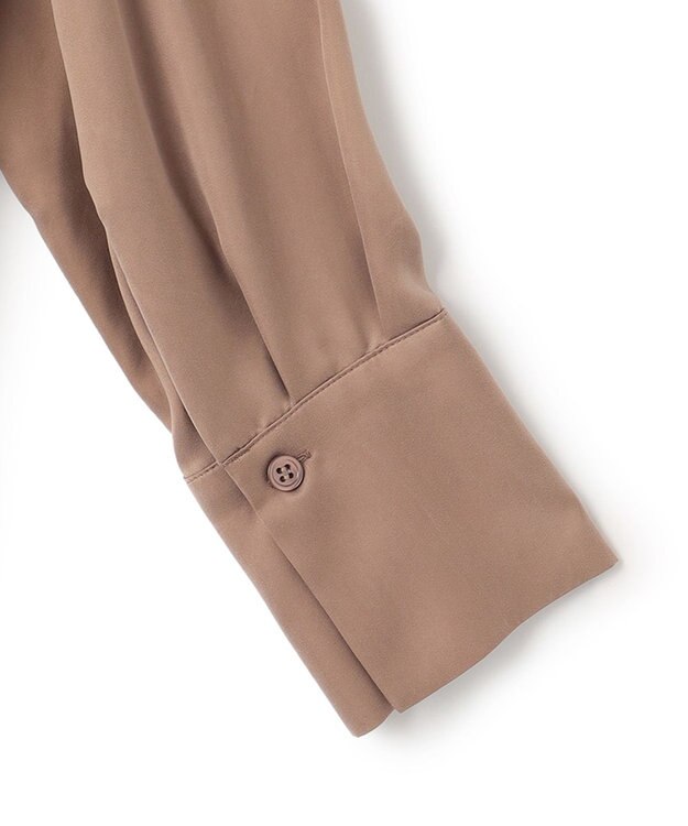 ICB 【洗える】 ルゼブフィブリルサテン シャツワンピース レディッシュブラウン系