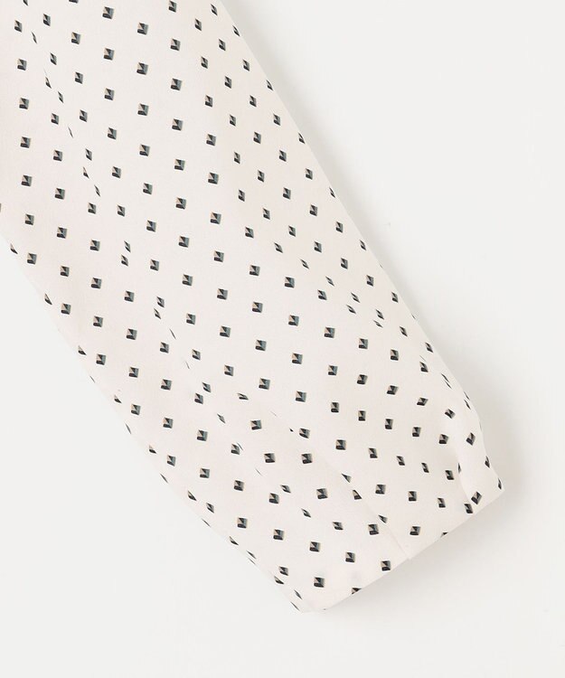 J.PRESS LADIES L 【洗える】ジオメトリックプリント ブラウス ホワイトプリント系