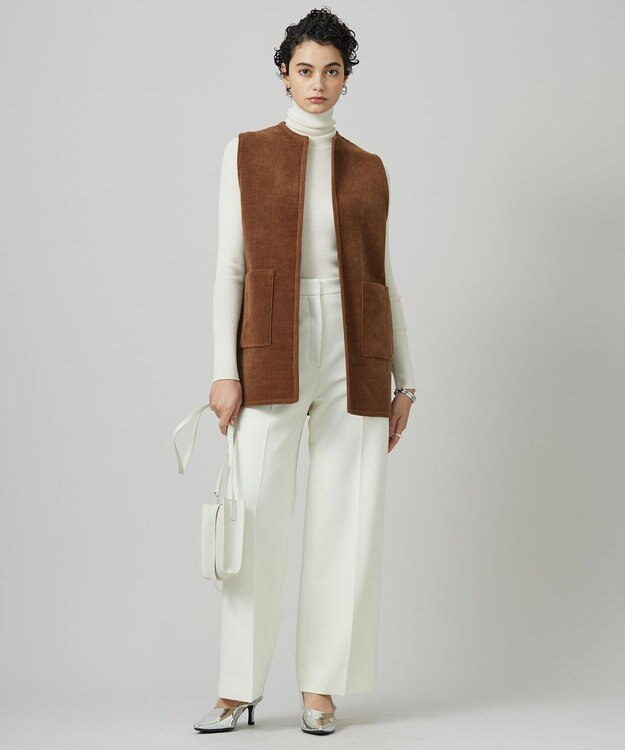 ICB 【CLASSY.1月号掲載・新色追加・洗える】エクストラファインメリノ タートルネックプルオーバー オフホワイト系