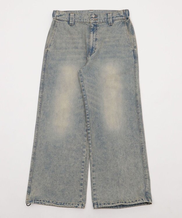 WEGO ローライズバギーフレアデニムパンツ デニム淡加工色