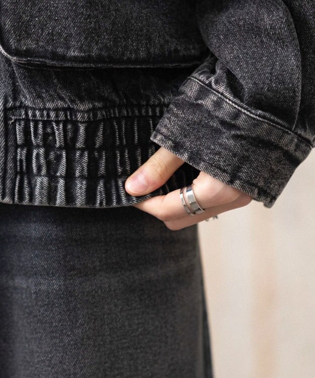 WEGO 【ユニセックス着用ITEM/MLサイズ展開】フライトジャケット デニムブラックソノタ