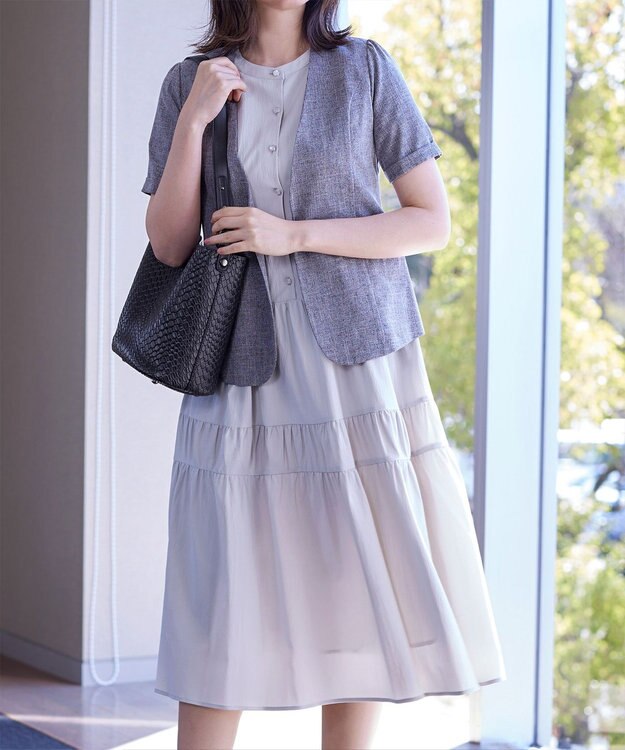 Tiaclasse 【2点セット】編み込み風ショルダーバッグ＋ショルダーポーチ付き ブラック