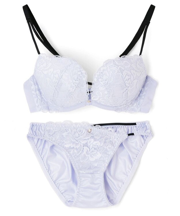 San-ai Resort（三愛水着楽園） 【northerly bra フィットシリーズ 谷間メイク】 Wストラップ ブラジャー＆ショーツSet B～Fカップ ブルー