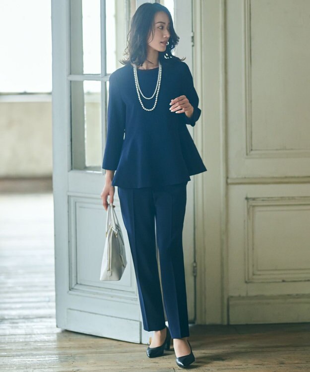 23区 サブバッグ付き 2WAYラウンド トートバッグ ホワイト系