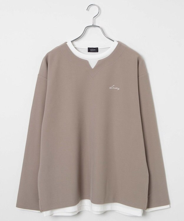 WEGO 【2点SET】アンサンブルキーネックプルオーバー ベージュ