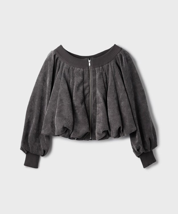 GRACE CONTINENTAL バルーンモールカットカーディガン グレー