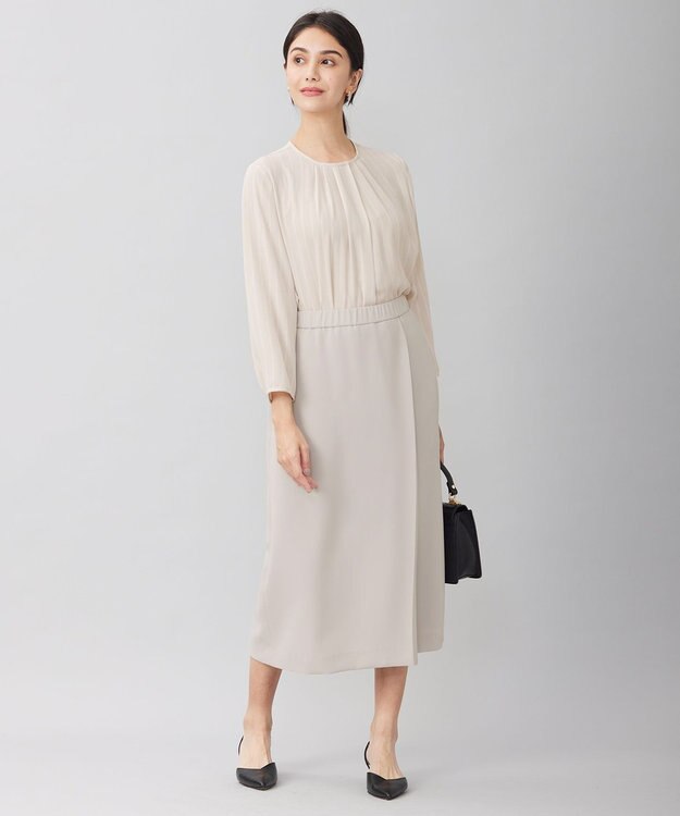 自由区 【セットアップ対応・洗える】トリアセダブルクロス スカート ライトグレー系