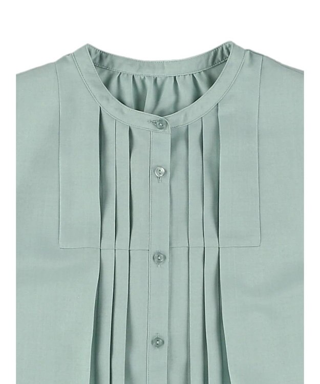 earth music&ecology タックデザインブラウス Green